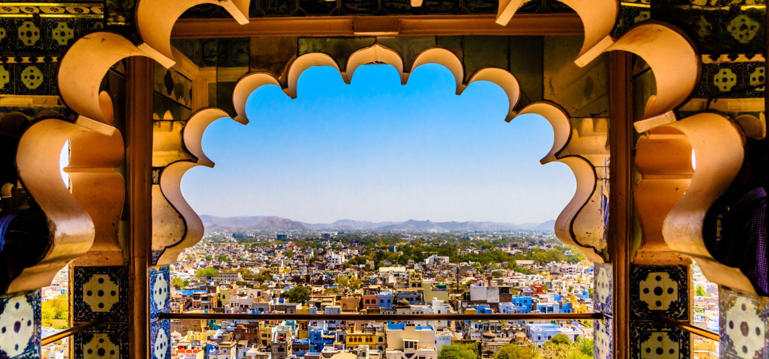 A beautiful shot of Udaipur from the window of City Palace